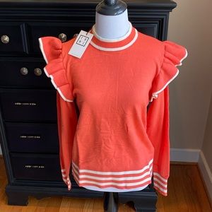 NWT THML Billie Ruffle Sweater Size XS